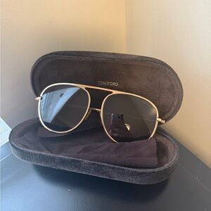 Tom Ford Gold Frame Sunglasses with Black Lenses